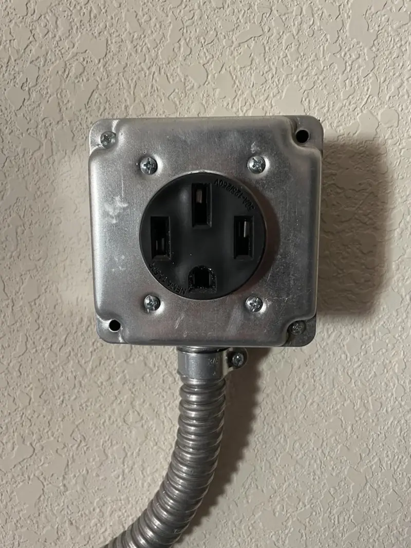 NEMA 14-50 outlet installed for Electrical Panel Upgrade in Lower Alsace